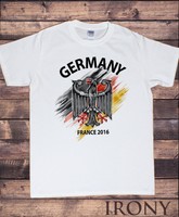 Mens T-shirt-Germany Deutschland Flag, Eagle Euro 2016 Football France Print