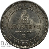 Germany  SACHSEN-ALBERTINE 2 Neugroschen 1866 B Billon KM1220 St 3011204