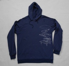 TURNTABLE American Apparel BLUE HOODIE Size M Technics 1200 DJ Serato Rane
