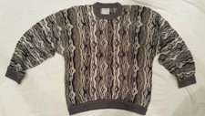 Mens Coogi Australia 3-D Mercerized Cotton Sweater Multi Color Size Large