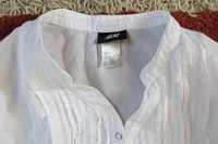 H&M Bluse weiß kurzarm Gr. 158