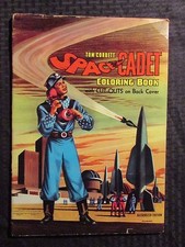 1950's Tom Corbett Space Cadet Coloring Book Vg- w/ Cut Outs Complete Saalfield