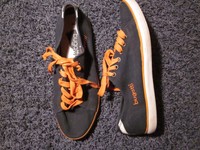 Bugatti Sneaker Gr. 40 Textil Schnürer Blau/Orange, fast neu