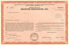 Geodyne Resources Inc. 1983 Tulsa Oklahoma oil gas warrant certificate