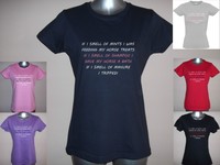 I SMELL OF MINT, SHAMPOO, MANURE! LADIES FUNNY HORSE T-SHIRT, S - XXL GLITTER