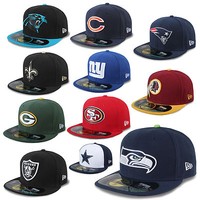 NEW ERA CAP 59FIFTY NFL ON FIELD FOOTBALL RAIDERS REDSKINS GIANTS SEAHAWKS UVM