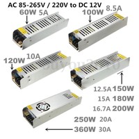 60-360W AC85-265V/220V auf DC12V Trafo Transformator Netzteil Treiber LED Stripe