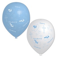 NEU Luftballons Taufe / Schühchen blau, 6 Stk.