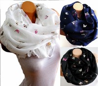 Schal,Tuch,Loop,Loopschal,Halstuch,Rundschal,Blumen,Glanz,Glitzer,Schmetterling