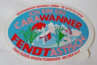 Aufkleber Wohnwagen Wanner Tübingen FENDT Caravan Wohnmobil 80er Sticker 