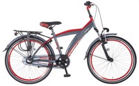 POPAL 2414 Kicks Knaben Kinderrad Jungen Fahrrad 24 Zoll Rot Grau 3-Gang NEU