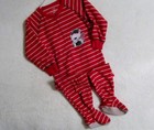 "CARTER'S"1 PIECE RED & WHITE STRIPED CHRISTMAS SLEEPER WITH FEET-SIZE 2T