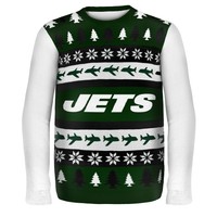 NFL Football UGLY SWEATER/Pullover Christmas Style NEW YORK NY JETS Wordmark
