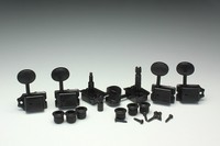 Lock Locking Tuners Klemm Mechaniken Kluson Style Fender Style 6 links Schwarz