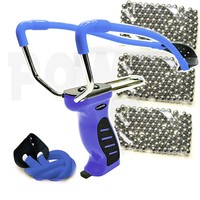 POWER Steinschleuder m. MAGAZIN + G + 300 Kug + 50 GRATIS Sportschleuder Zwille