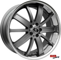 Alufelgen 9x20 Zoll Ford Mustang GT - DIEWE SOGNO Platin mit Edelstahlring  