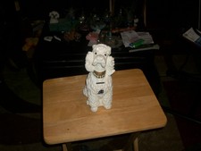 Beautiful Large Antique Chalkware Poodle Bank over 10" High