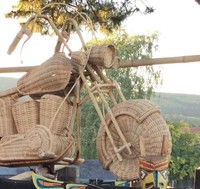 Harley aus Rattan Breite 2 Meter -  Strandhaus Dekoration von Little Big Horn