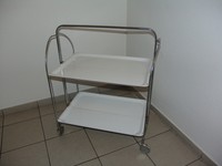 Dinett Servierwagen__ Teewagen/ Rollwagen__ 60er Jahre - Weiss Chrom Mid Century