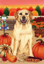 Garden Indoor/Outdoor Autumn Flag - Yellow Labrador Retriever (Tp) 670291