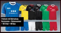 Derbystar JUNIOR 10er Trikotsatz (Hosen,Stegstutzen,Flock,Torwarttrikot+Hose )