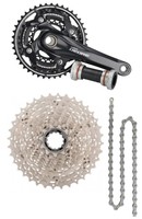 Shimano Fahrrad Verschleißset Deore Kurbel Kette Zahnkranz Innenlager 30 Gang 