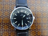 Hirsch Herrenarmbanduhr  Sky Pilot  Quarzuhrwerk Schwarz