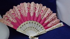 Spanish Flamenco Pink Wedding Bridal Dance Gold Glitter Folding Hand Held Fan
