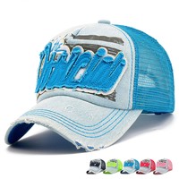 Baseball Cap basecap mütze baseballcap kappe unisex vintage denim Mesh Trucker