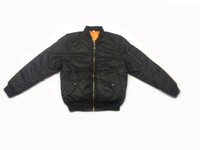 Black Bomber Jacket Air Force MA-1 Military Reversible Flight Coat Nylon MARTEL