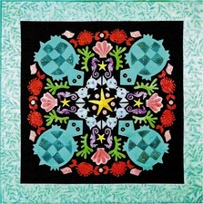 Turquoise Turtles #1 Circle of Friends Quilted Lizard Quilt Pattern Applique