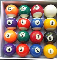 Minigolfbälle  16 Billard Kugeln "Classic A-Quality", 38mm