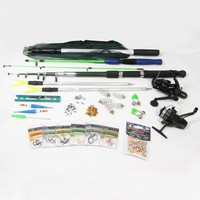 469-tlg. Angelset Angel Rute 3 m Rolle Cobra Kescher Rutenhalter Haken Angelblei