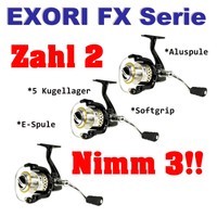 Exori FX 40 FB Angelrolle Frontbremse Schleppen Tremarella Blinkern Feederrolle