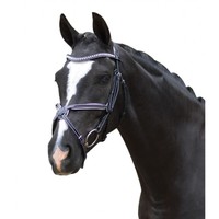 QHP Mexikanische Trense Aphrodite Mex schwarz Leder Rosette Strass-Steine NEU