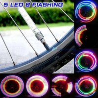 2x  5 LED Fahrrad Motorrad Fahrrad Blitz Licht Reifen Gummireifen Rad Lampe HOT