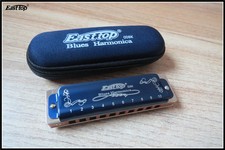 New blues harp EASTTOP T008K 10holes key of G  good sound blue color 