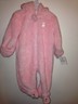 Carter's Baby Infant Girl's 6 Months Pink Hooded Sherpa Snowsuit