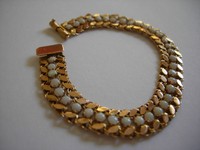 antikes wundervolles Opal-Armband  **Gelbgold 585 14 Karat** - 1 cm breit  