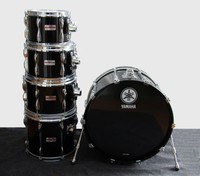 Drumset YAMAHA Recording Custom,Made in Japan,Birke,pianoblack,4TT+1BD,selten,1A