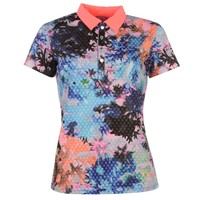 Slazenger Damen Fashion Golf Poloshirt Polo T Shirt Kurzarm Muster Polohemd