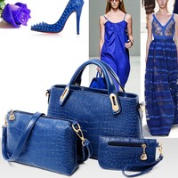 3ST Damen Leder Handtasche Umhängetasche Tasche Geldbörse Messenger Tote Bag  ES