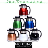 Design Edelstahl Isolierkanne Thermoskanne 1 - 2,5 Liter 6 Farben 5 Größen Wahl 