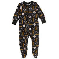 3T Gerber Pittsburgh Steelers Infant Unisex Black Fleece Blanket Footed Sleeper 