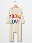 Baby Gap NWT Ivory 100% Love Sweater Romper 6 9 MSRP $40