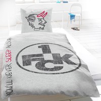 1. FC Kaiserslautern Bettwäsche Never Sleep Alone mit Knöpfen 2-tlg. 135x200