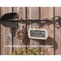 Wanddeko „Schaufel“ Metall mit 4 Haken Garten- und Terrassen Deko Nostalgie