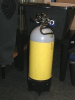 15 Liter Tauchflasche Lavanchy, mit Doppelventil, TÜV bis 03/2018