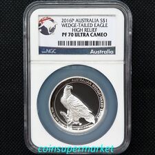 2016 Australia Wedge Tailed Eagle 1oz Silver Proof High Relief Coin Ngc Pf70 Uc