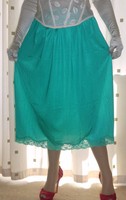 Jade green silky nylon midi petticoat half slip lingerie~underwear size 20~22